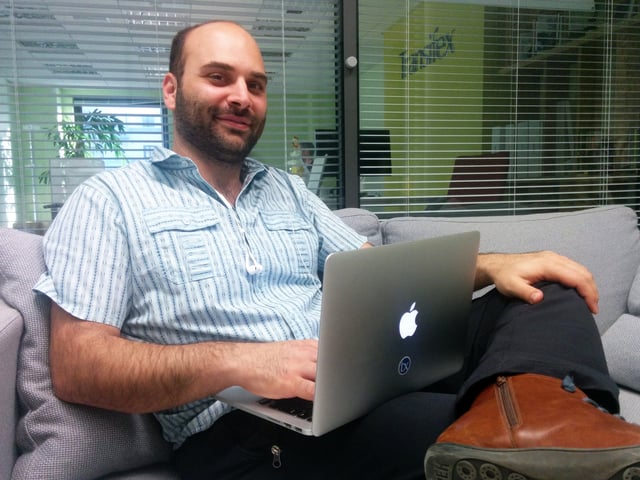 Dimitris Glezos in the Transifex, Athens Office