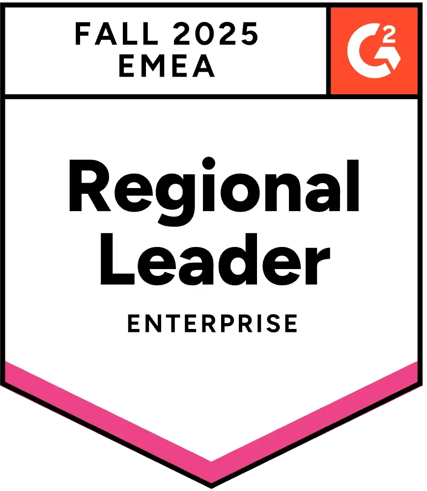 Transifex G2 Fall 2025 badge - Regional Leader for Enterprises in EMEA