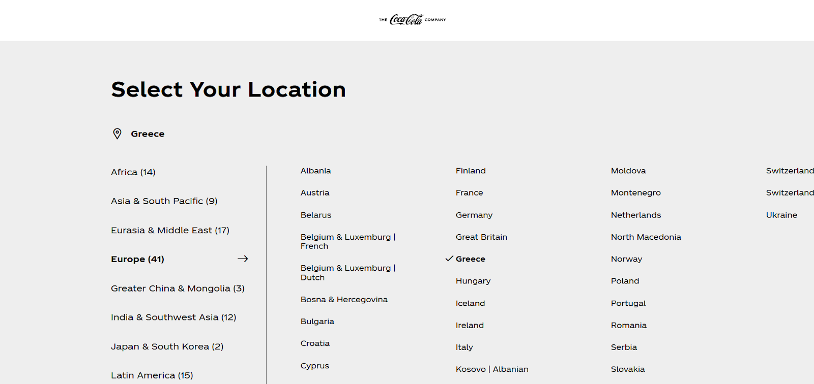 coca cola multilingual website