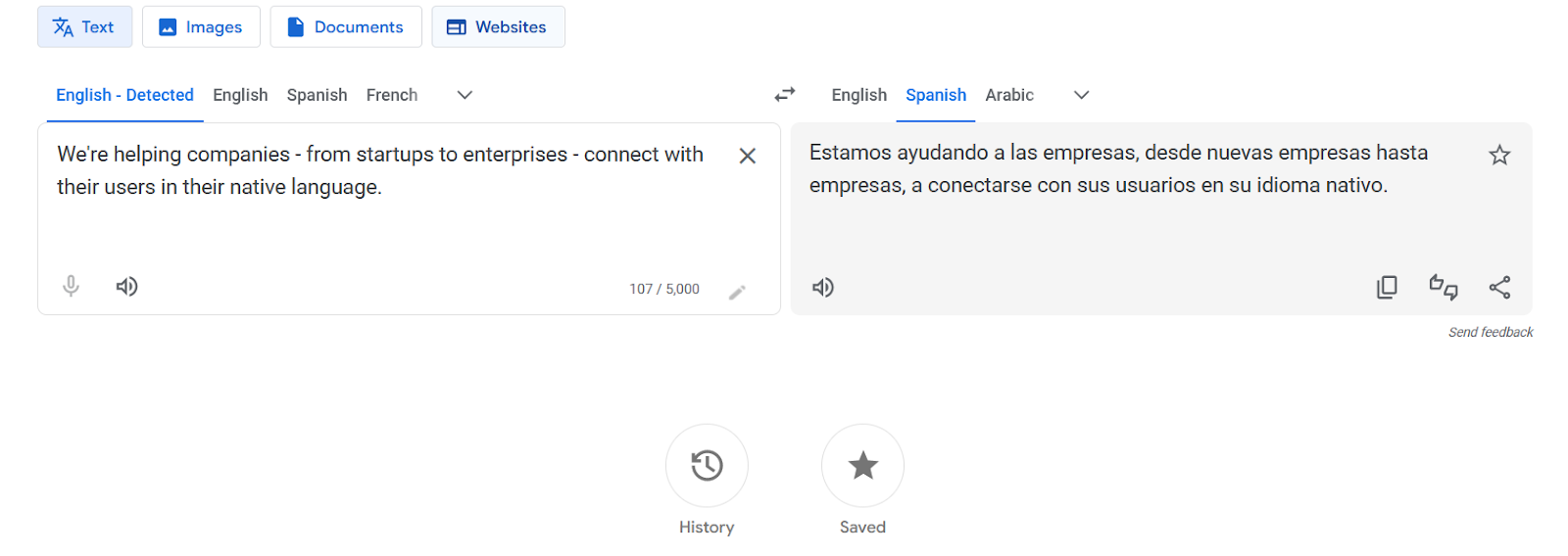 google translate example